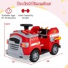 Costway 12V Kids Ride on Fire Truck Toddler Fire Toy Car with Shovel & Wrench Black/Green/Red - 3 of 4