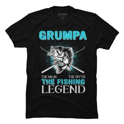 Men's Design By Humans Grumpa Man Myth Fishing Legend By HoangCathrine T-Shirt