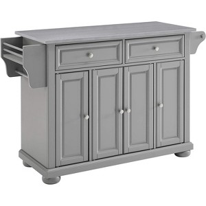 HomeStock  Alexandria Stainless Steel Top Rolling Kitchen Island Storage Cart, Microwave Stand, Gray - 1 of 4