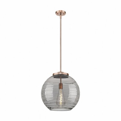 Athens Deco Swirl - 1 Light Pendant In Industrial Style-17.13 Inches Tall and 15.75 Inches Wide