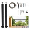 36 Inch Level Drilled Cable Railing Post Kit Includes Handrail, 2 Pack Black Posts and Wire Rope, Stainless Steel Cable Railing System Kit - 4 of 4