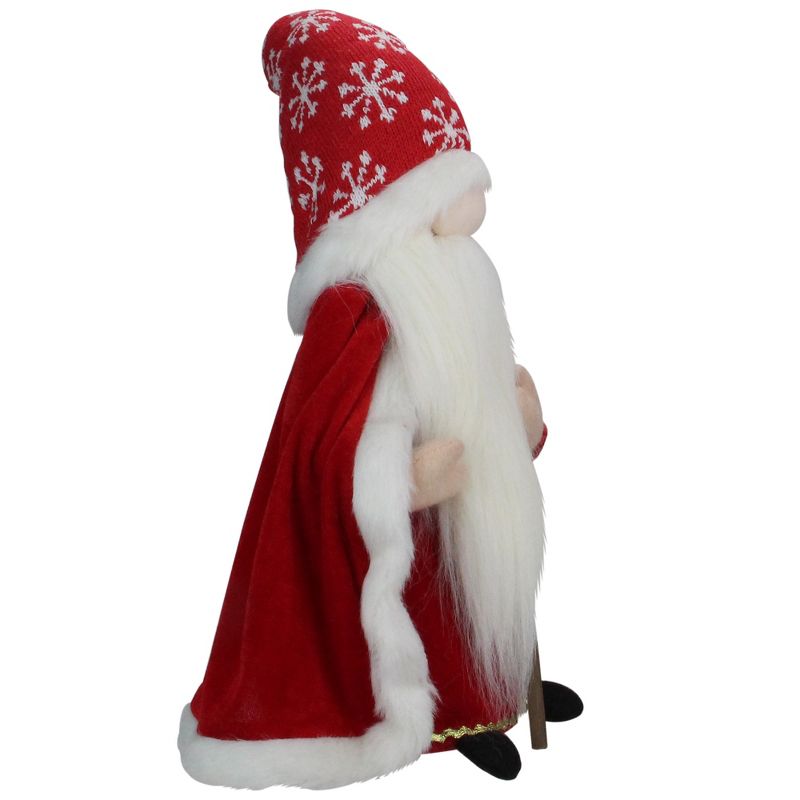 Northlight 14.5" Red and White Snowflakes Santa Gnome with Cape Christmas Figure, 4 of 6