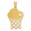 Black Bow Jewelry 14k Yellow Gold Diamond Cut Basketball Hoop and Ball Pendant - 3 of 4