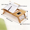 Over-Bed Table with 4 Tilt Angles, Adjustable Bamboo Laptop Desk with Tilting Top - 4 of 4