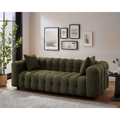 MINIMORE Modern 89.4''W Betty 3Seater Square Arms Chesterfield Sofa