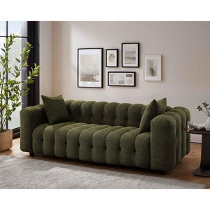MINIMORE Modern 89.4''W Betty 3Seater Square Arms Chesterfield Sofa - 1 of 4