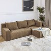 LOVMOR Modular Sectional Sofa, Modern 3-Seater Couch with Extra Deep Seat and Wide Arms, Comfy Upholstered Furniture for Living Room, Bedroom, Office - 2 of 4