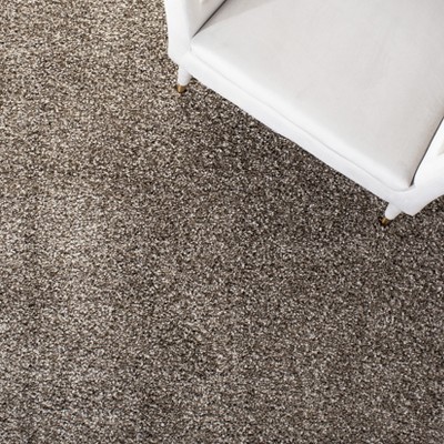 Luxurious Gray Hand-Knotted Shag Rug in Wool and Synthetic Blend - 2' x 4'