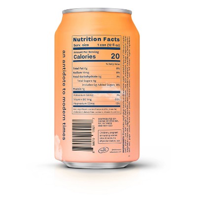 Recess Mood Peach Ginger Sparkling Water with Magnesium L-Threonate - 12 fl oz Can
