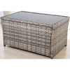 Mshliw 4-Piece Outdoor PE Wicker Furniture Set, Patio Gray Rattan Sectional Sofa with Washable Cushions for Garden, Porch, or Balcony - 4 of 4