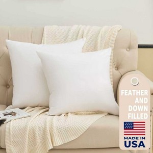 COZY ONE Down and Feather Pillow Inserts white 2 Pack - 1 of 4