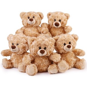 LotFancy 5 Pack 8 in Bulk Shaggy Plush Bear, Teddy Bear Stuffed Animal, Gifts for Kids, Girls, Boys - 1 of 4