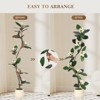 Rubber Tree 5FT Artificial Tree in White Planter Pot,Faux Floor Plant Artificial Plants with 7 Pcs Magnolia Flowers - 4 of 4
