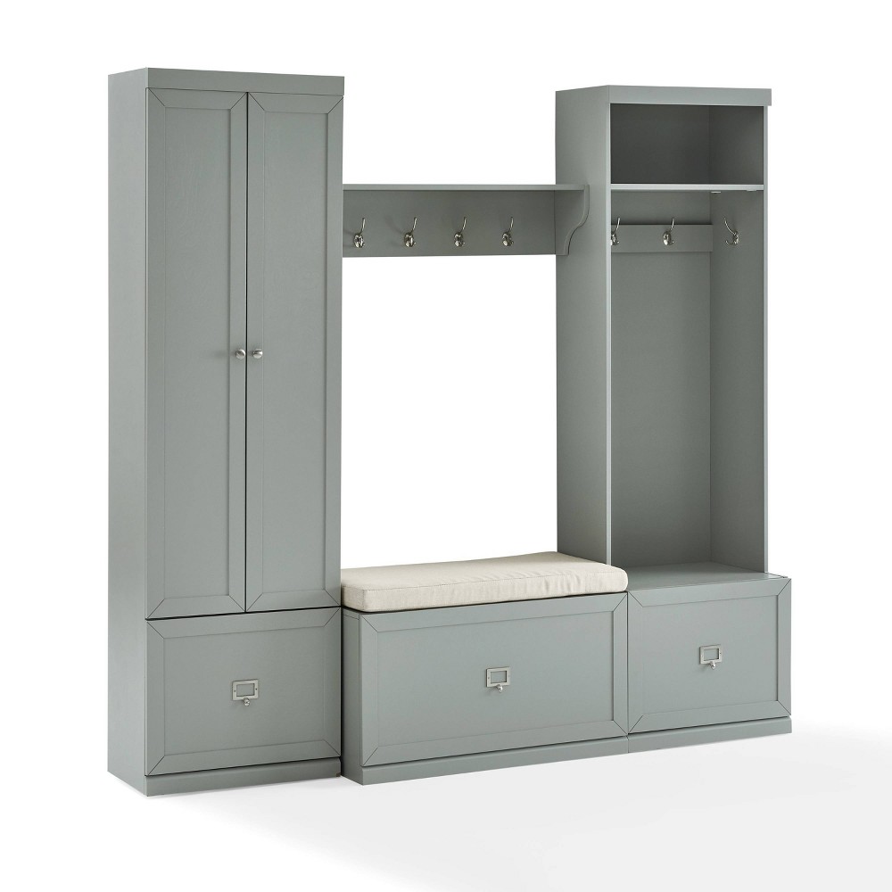 Photos - Chair Crosley 4pc Harper Entryway Set with Bench, Shelf, Hall Tree and Pantry Closet Gra 