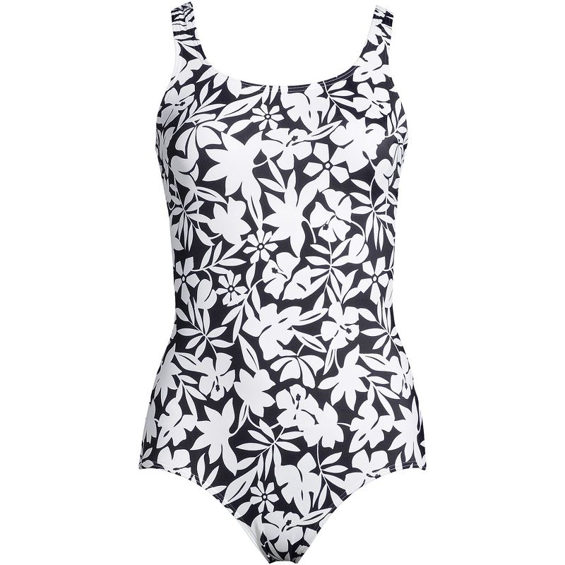 Lands' End Women's Chlorine Resistant Scoop Neck Soft Cup Tugless Sporty One Piece Swimsuit, 3 of 5