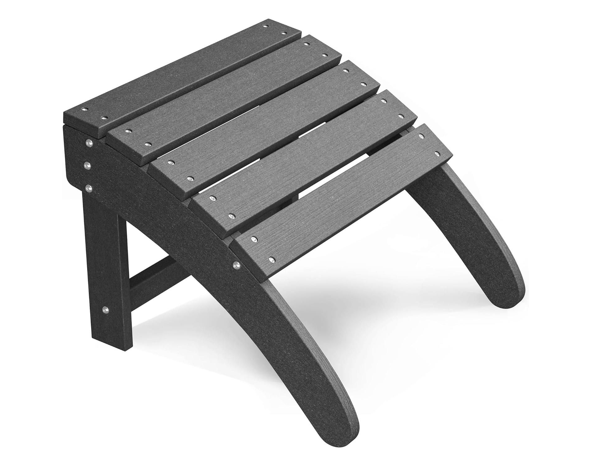 Adirondack Ottoman Footrest for Adirondack Chair, Weatherproof Outdoor Resin Patio Footstool for Pool, Porch, Lawn & Backyard