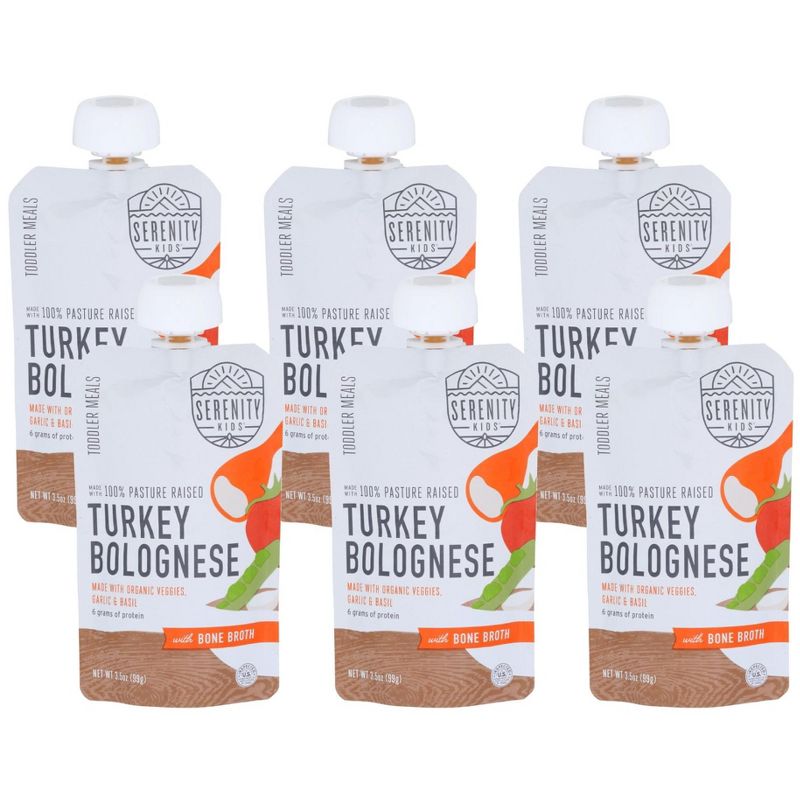 Serenity Kids Turkey Bolognese With Bone Broth Puree Toddler Meals - Case of 6/3.5 oz, 1 of 8