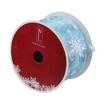 Northlight Sparkly Blue and White Snowflake Christmas Wired Craft Ribbon 2.5" x 16 Yards - 3 of 4