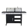 3-Burner Propane Gas and Charcoal Grill with Side Burner,37,230 BTU Stainless Steel BBQ Grill,Outdoor Dual Fuel Barbecue Grill-Coolbibila - 3 of 4