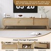 70.8 Inch Natural TV Stand for TVs up to 80 Inches Media Console with Solid Wood Legs for Living Room Home Theatre - 3 of 4