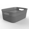 Life Story Medium Storage Basket, Decorative Plastic Home Organizer, Lightweight Versatile Tub with Built-In Handles, 10 Quart, Gray, 6 Pack - 4 of 4