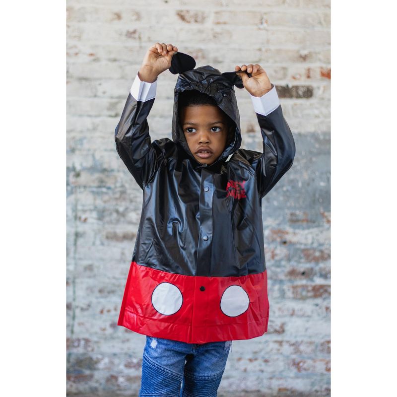 Disney Mickey Mouse Waterproof Hooded Rain Jacket Coat Toddler, 5 of 8