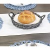 AuldHome Design Rustic Willow Basket Trays, Set of 3 (Round, Gray Washed); Natural Wicker Decorative Farmhouse Trays - 3 of 4