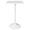 LeisureMod Verve 24" Sqaure Bar Height Dining Table - Modern MDF Top with White Pedestal Base Counter Height Table for Kitchen, Home, and Pub - 2 of 4
