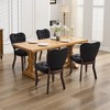 NicBex Vintage French Heart-Shaped Dining Chairs Set of 2 with Curved Wooden Legs,Velvet Tufted Upholstered Kitchen Chairs,Living Room Chairs - 3 of 4