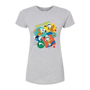 Women's - Disney - Donald Duck Sticker Look Fitted Graphic T-Shirt - 1 of 3
