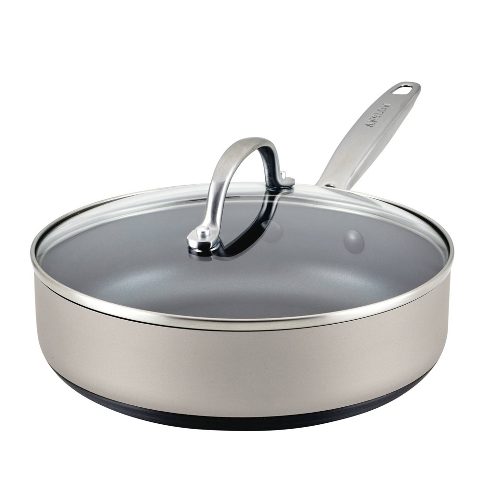 Photos - Pan Anolon Achieve 3qt Hard Anodized Nonstick Saute  with Lid Silver 