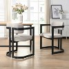 Okak Vintage Rattan Dining Chairs Set of 2, Solid Birch Wood Frame, Upholstered Kitchen Side Chair with Woven Back, Ready-to-Use - 2 of 4