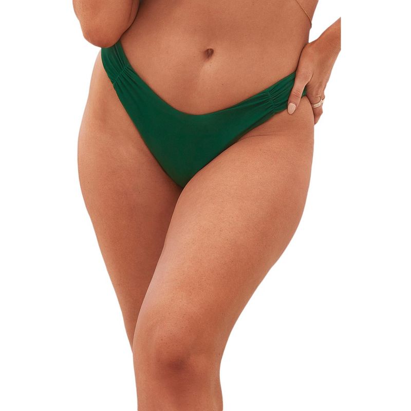 Swimsuits for All Women’s Plus Size The Zoe Shirred Cheeky Bikini Bottom, 1 of 2