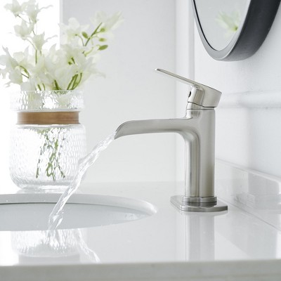 Brushed Nickel Single Handle Waterfall Bathroom Faucet