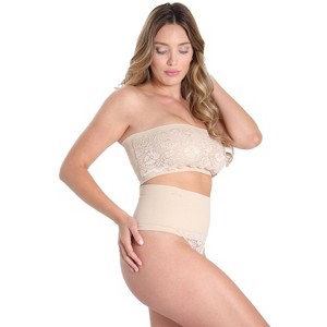 Memoi High-Waisted Lace Seamless Shaping Thong - 1 of 3
