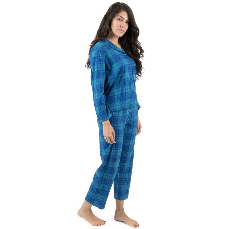 Leveret Womens Two Piece Flannel Christmas Pajamas, 2 of 3