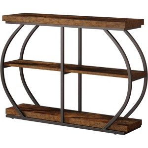 Tribesigns 41.3" Industrial 3-Tier Entryway Table with Arched Metal Frame and Storage Shelves - 1 of 4