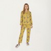 Anna-Kaci Lounge Women's 2-Piece Set Teddy Bear Print Button-Up Long Sleeve Pajama Top and Relaxed Fit Pants - 3 of 4