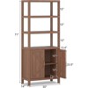 Jojoka 71" Tall Bookshelf with Adjustable Shelves and Cabinet Doors, Wooden Storage Bookcase for Living Room or Home Office Organization - 3 of 4