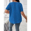 Women's Plus Size V Neck Casual Tops  Color Shirts Lightweight Short Sleeve Blouses - 2 of 2