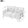 Modern 59" Two Seater Couch, Chenille Loveseat Sofa with USB Ports, Cylindrical Armrests and Steel Frame for Living Room or Apartment - Cuddlewood - 4 of 4