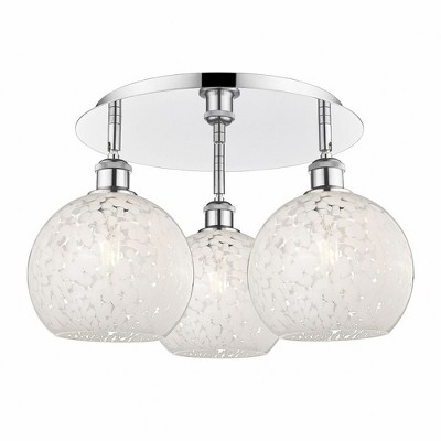 White Mouchette - 3 Light Flush Mount In Modern Style-11 Inches Tall and 19.75 Inches Wide