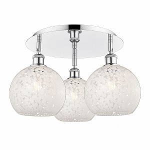 White Mouchette - 3 Light Flush Mount In Modern Style-11 Inches Tall and 19.75 Inches Wide - 1 of 1