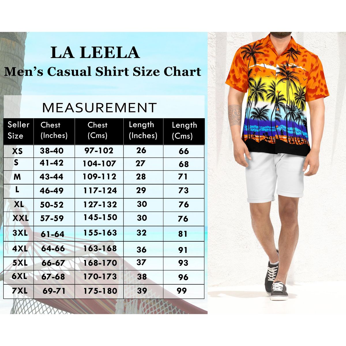 LA LEELA Mens Hawaiian Short Sleeve Button Down Shirt Men's Summer Shirts Casual Beach Vacation Hawaii Island Shirts for Men Funny XXL Gold, Tree - thumbnail 7