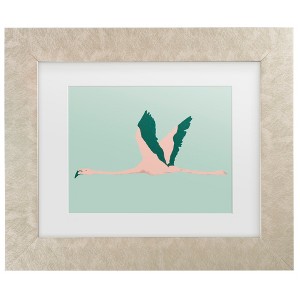 Trademark Fine Art - Annie Warren  Sherbet Flamingos I Matted Framed Art - 1 of 4