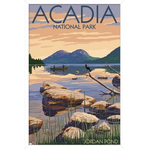 Trends International Lantern Press - Acadia National Park, Maine, Jordan Pond Framed Wall Poster Prints - 1 of 4