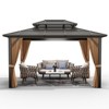 Gazebo All-Weather Aluminum with Dual-Layer Polycarbonate Roof - 3 of 4