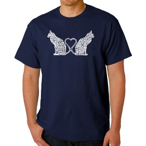 LA Pop Art Cat Tail Hearts - Men's Word Art T-Shirt - 1 of 4