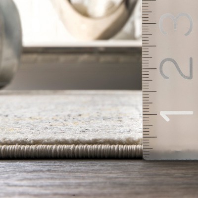 Elegant Vintage Gold Distressed Runner Rug, 2' 8" x 8'