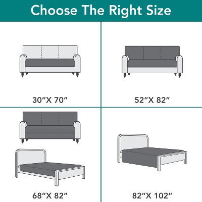 Small Charcoal Waterproof Reversible Pet Couch Cover